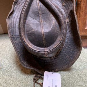 New! Silver Canyon Mens Brown Weathered Outback Outdoor Shapeable  Hat Small Nwt